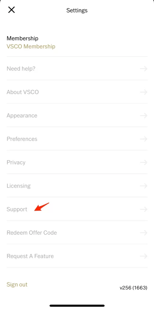 Delete VSCO Account from iOS Devices support 